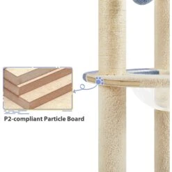 Yaheetech 35.5-in Cat Tree With Space Capsule, Small, Blue & Beige -Cat Supplies 871726 PT8. AC SS1800 V1686247984