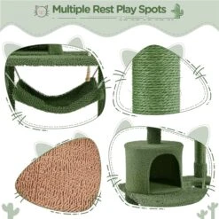 Yaheetech 62.5-in Cactus Cat Tree, Medium, Green & Brown -Cat Supplies 871822 PT4. AC SS1800 V1688738707