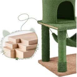 Yaheetech 62.5-in Cactus Cat Tree, Medium, Green & Brown -Cat Supplies 871822 PT7. AC SS1800 V1688738707
