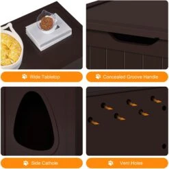 Yaheetech Cat Litter Box Enclosure -Cat Supplies 871886 PT3. AC SS1800 V1686247874