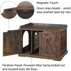 Unipaws Furniture Enclosure Decorative Storage Bench Cat Litter Box -Cat Supplies 880006 PT4. AC SS1800 V1686079641