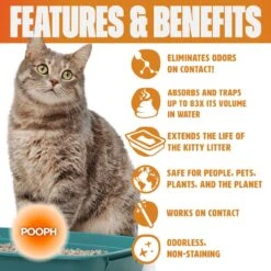 POOPH Kitty Litter Box Saver Cat Deodorizer, 16-oz Bottle -Cat Supplies 889046 PT1. AC SS1800 V1692030555
