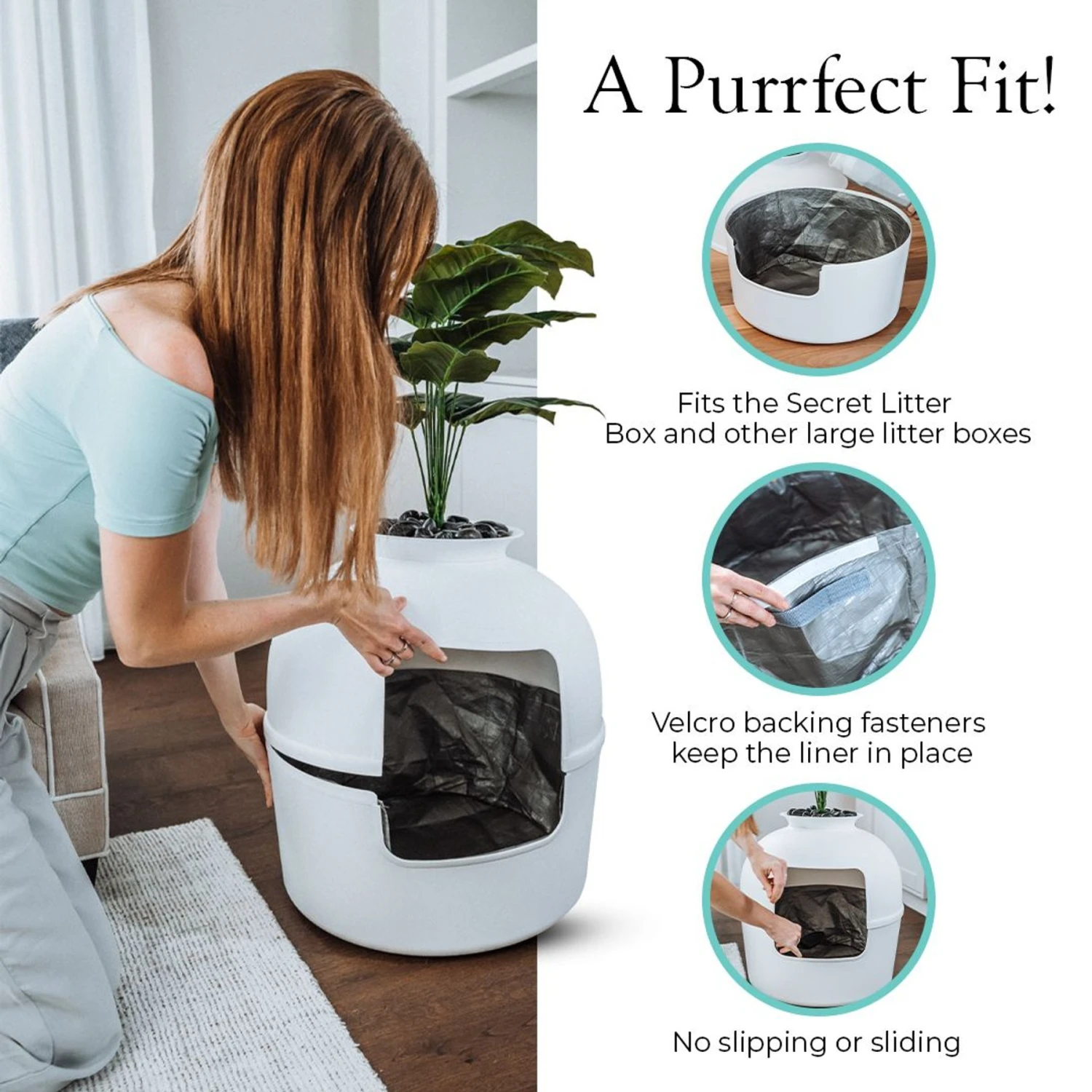 Bundle & Bliss Reusable Cat Litter Liners, 3 Count 6 Bundle & Bliss Reusable Cat Litter Liners, 3 Count - Image 4