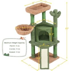 Yaheetech Cactus 42-in Plush Cat Tree -Cat Supplies 899510 PT3. AC SS1800 V1687964319