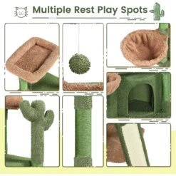 Yaheetech Cactus 42-in Plush Cat Tree -Cat Supplies 899510 PT4. AC SS1800 V1687965160