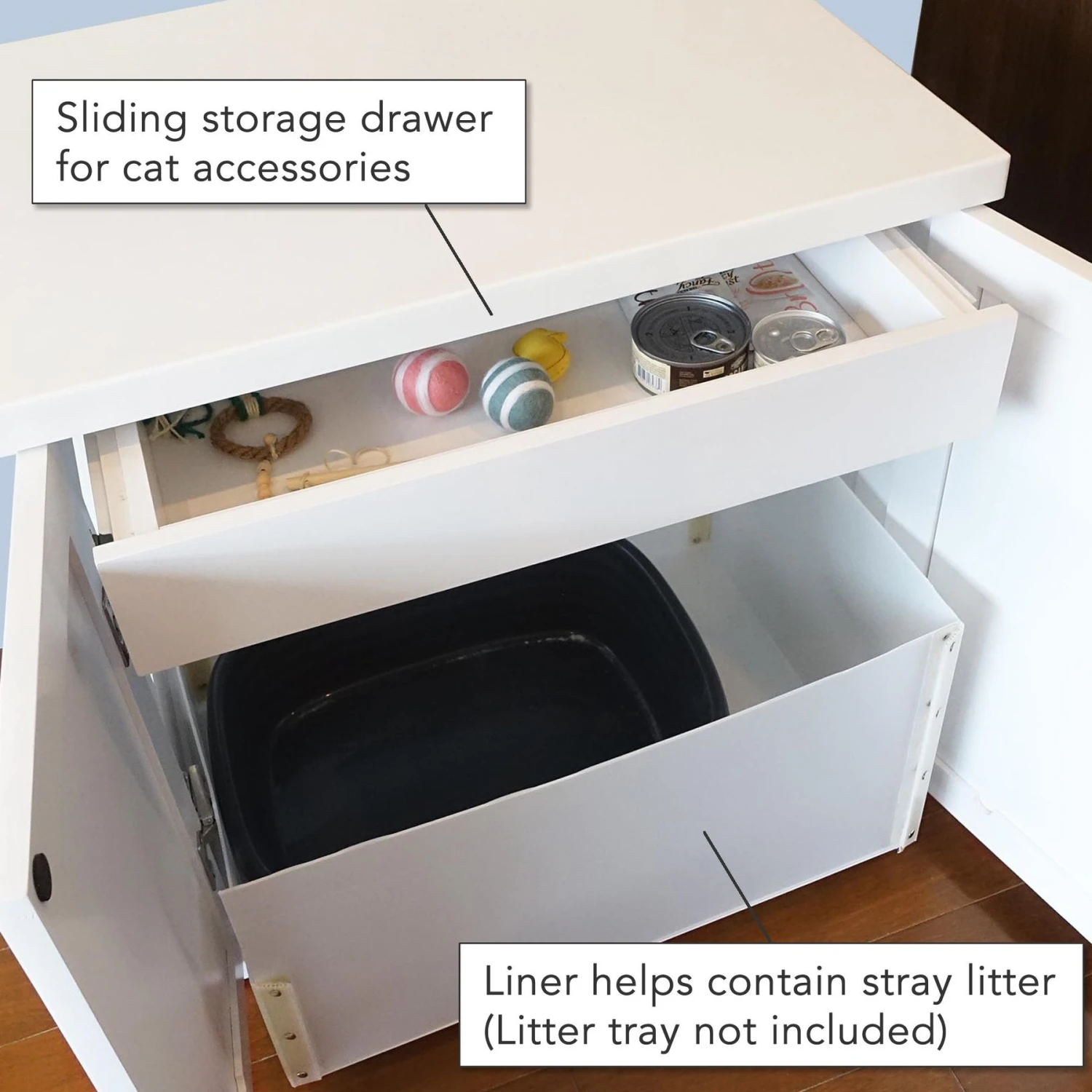 The Refined Feline Deluxe Cat Litter Box, X-Large, White 4 The Refined Feline Deluxe Cat Litter Box, X-Large, White - Image 2