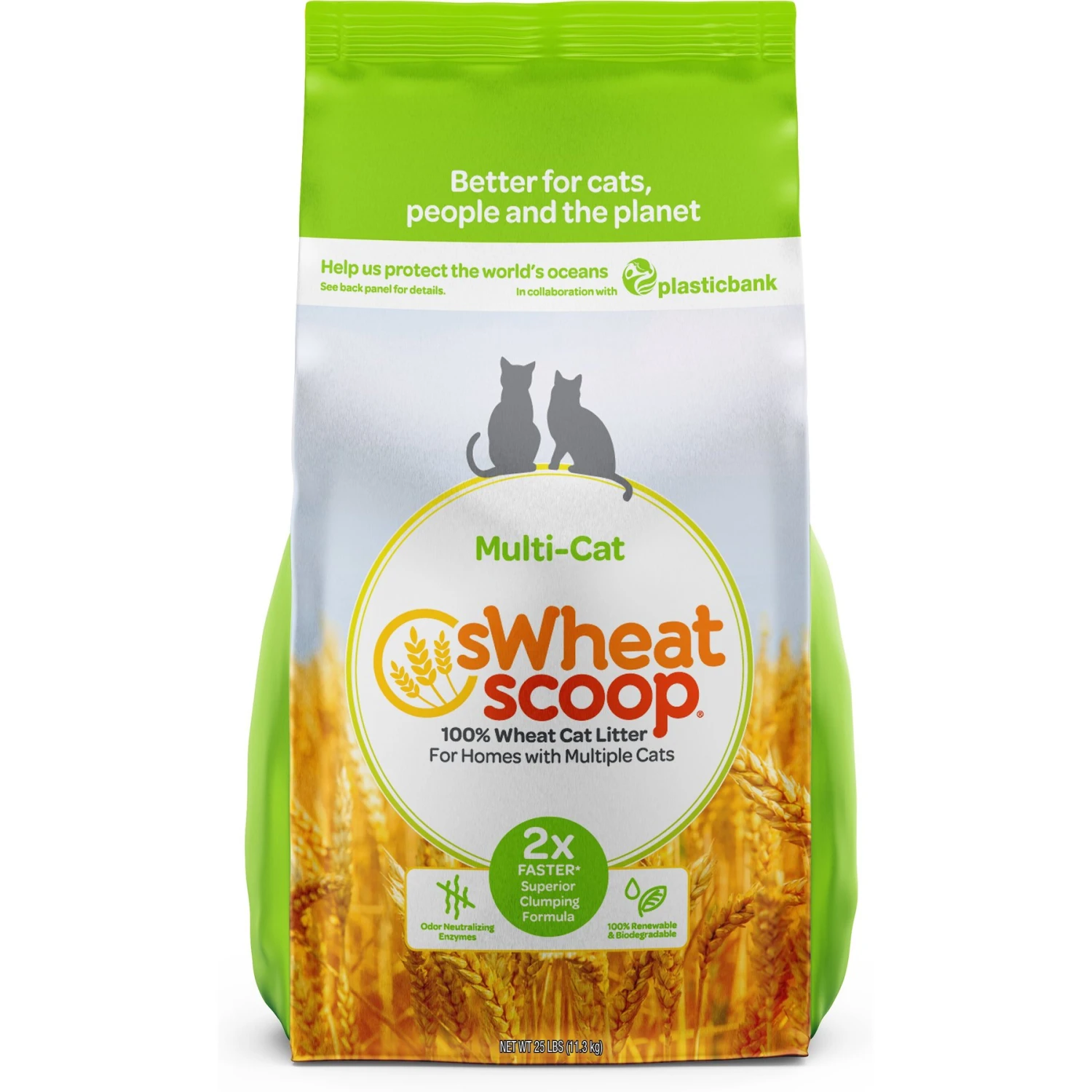 SWheat Scoop Multi-Cat Unscented Natural Clumping Wheat Cat Litter 3 SWheat Scoop Multi-Cat Unscented Natural Clumping Wheat Cat Litter