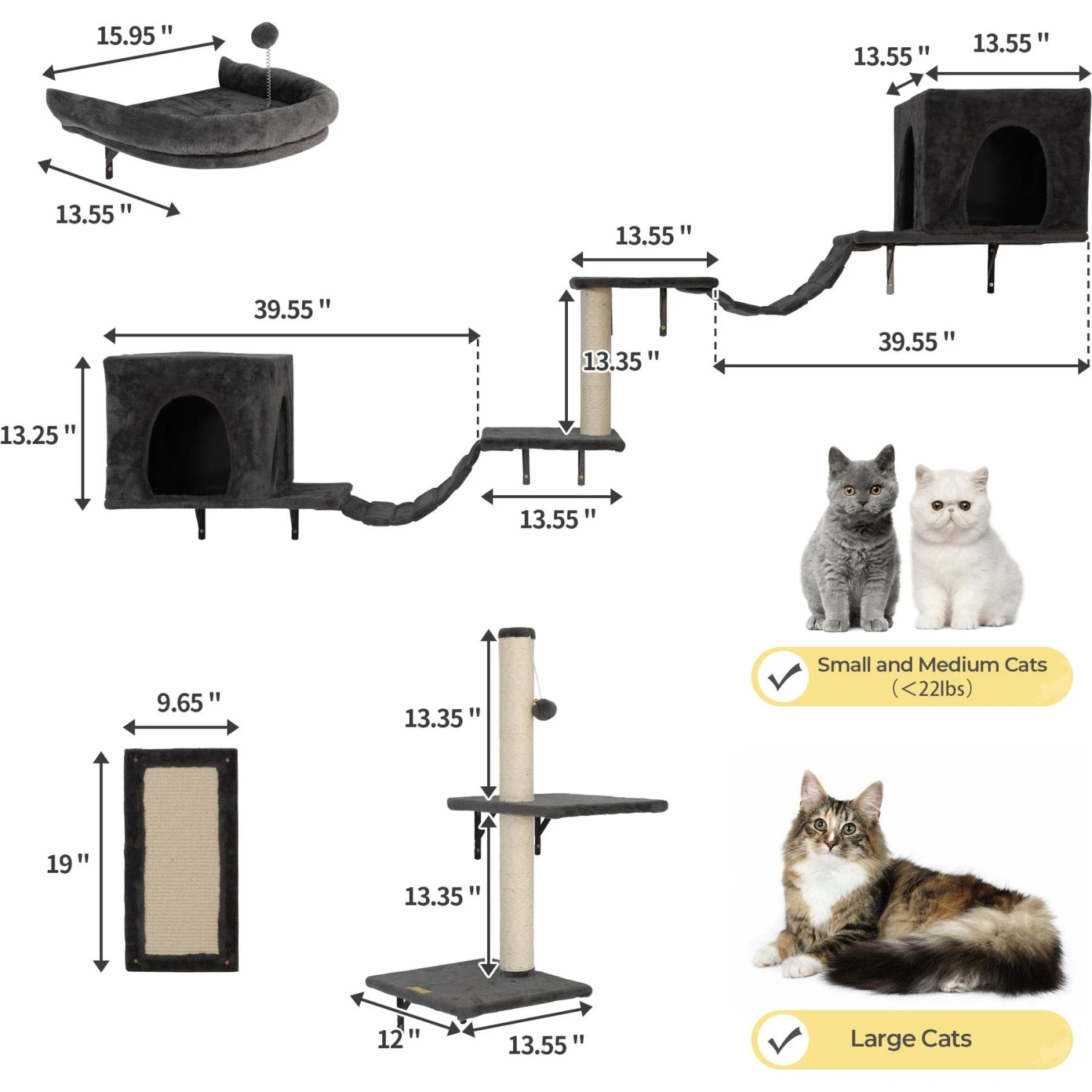 Coziwow Wall Mounted Cat Shelves 4 Coziwow Wall Mounted Cat Shelves - Image 2