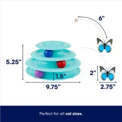 Frisco Foldable Play Tri-Tunnel Cat Toy & Frisco Butterfly Cat Tracks Cat Toy -Cat Supplies 933438 PT6. AC SS1800 V1692305010