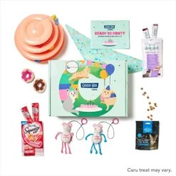 Goody Box Birthday Cat Toys, Treats & Collar & PetCakes Turkey Flavor Microwavable Birthday Cake Mix Kit With Fish Shaped Pan Cat Treats, 5-oz Bag -Cat Supplies 947294 PT2. AC SS1800 V1693600694