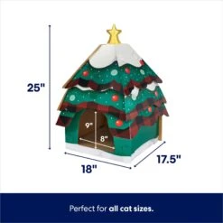 Frisco Holiday Christmas Tree Cardboard Cat House & Frisco Holiday Santa's Workshop Cardboard Cat House -Cat Supplies 986190 PT2. AC SS1800 V1698257848