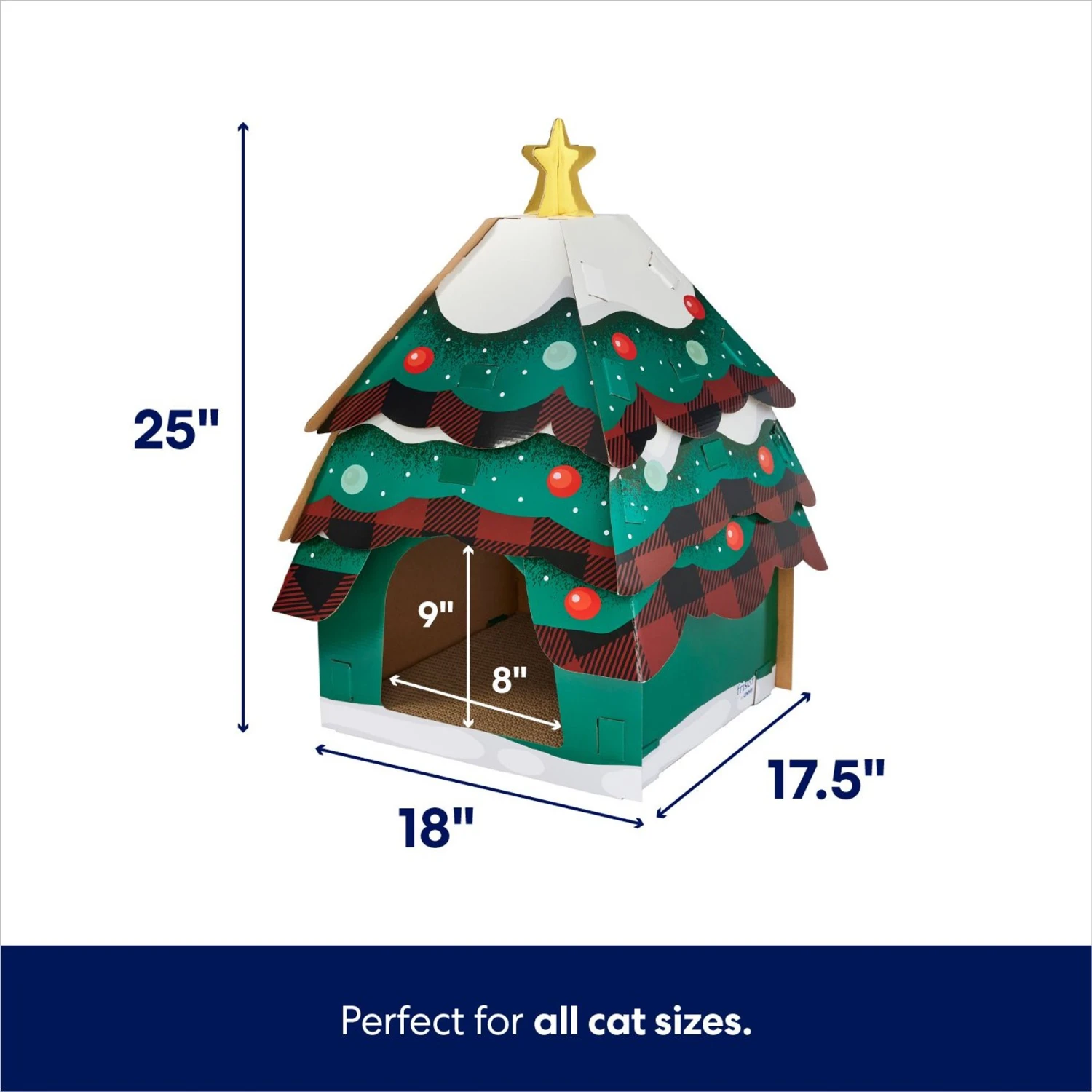 Frisco Holiday Log Cabin Cardboard Cat House & Frisco Holiday Christmas Tree Cardboard Cat House 9 Frisco Holiday Log Cabin Cardboard Cat House & Frisco Holiday Christmas Tree Cardboard Cat House - Image 7